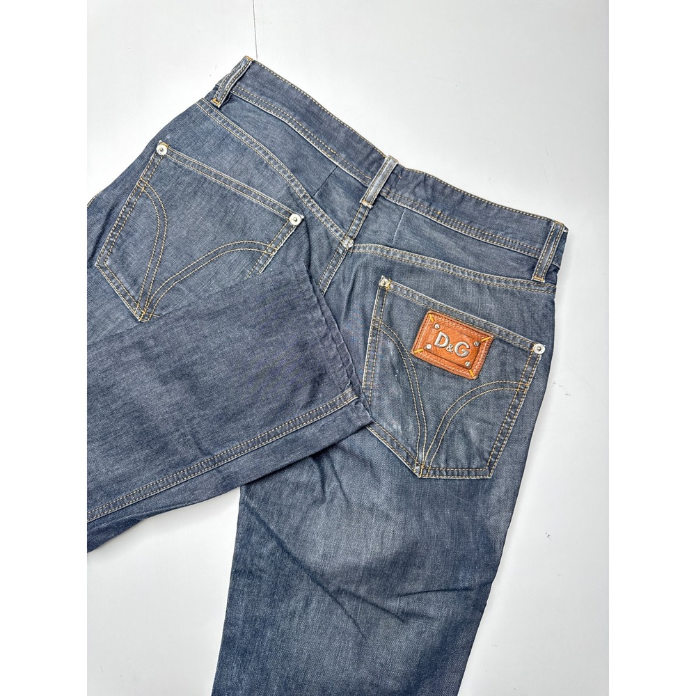 D&G Dolce & Gabbana Mens Dark Wash Low Rise Straight Leg Jeans Size 30 R50567
